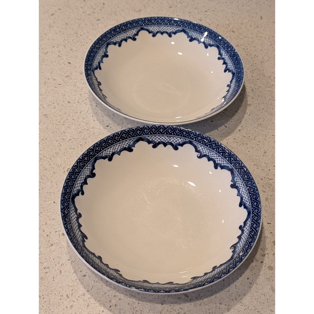 Set of 2 - Ralph Lauren Mandarin Blue Coupe Soup Bowls - 8 3/8 "